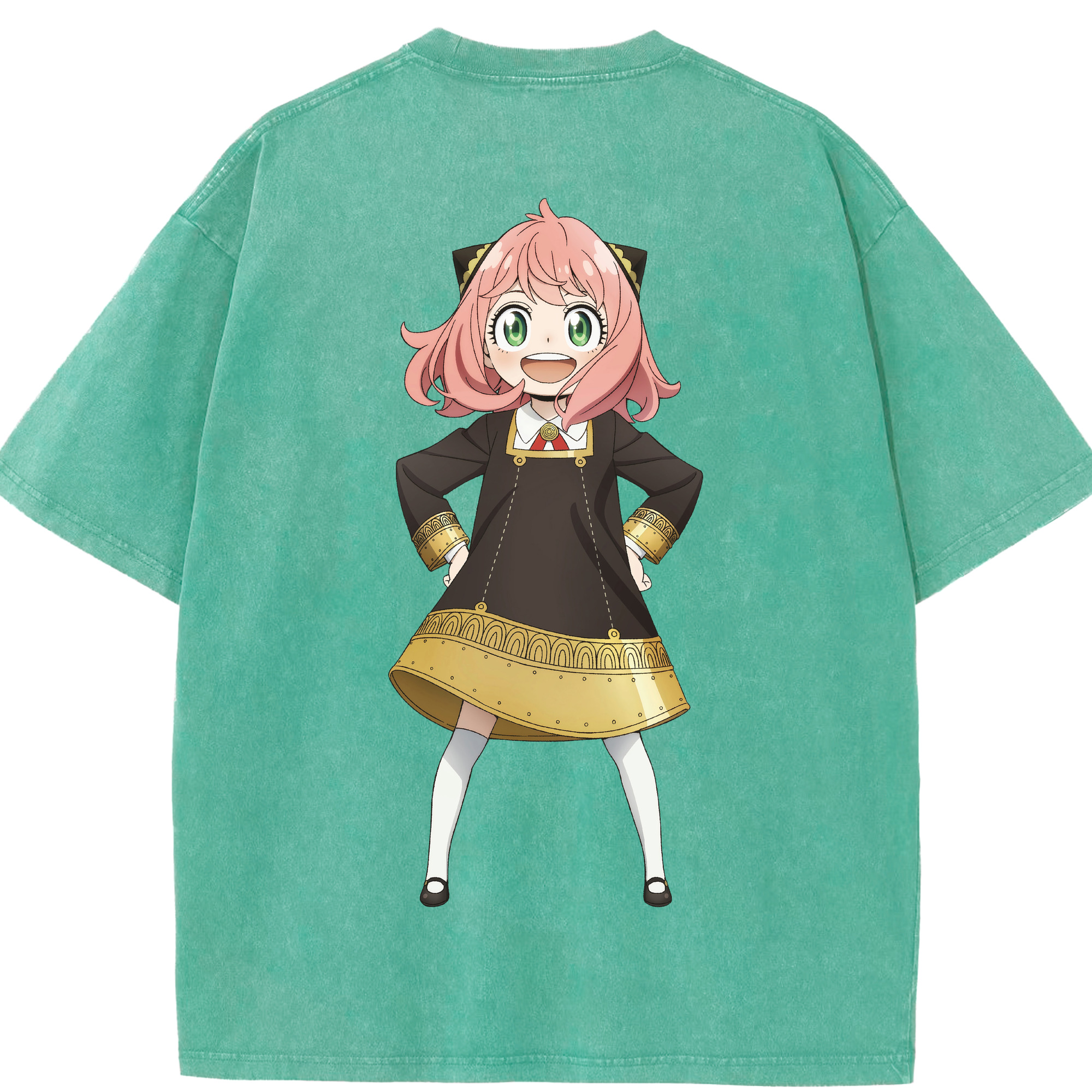 （画像用） SPY×FAMILY间谍家家酒 綿100% ヴィンテージ風 半袖Tシャツ（背面プリント）